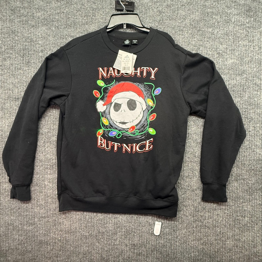 Disney Nightmare Before Christmas Sweatshirt Men M Black New Light up